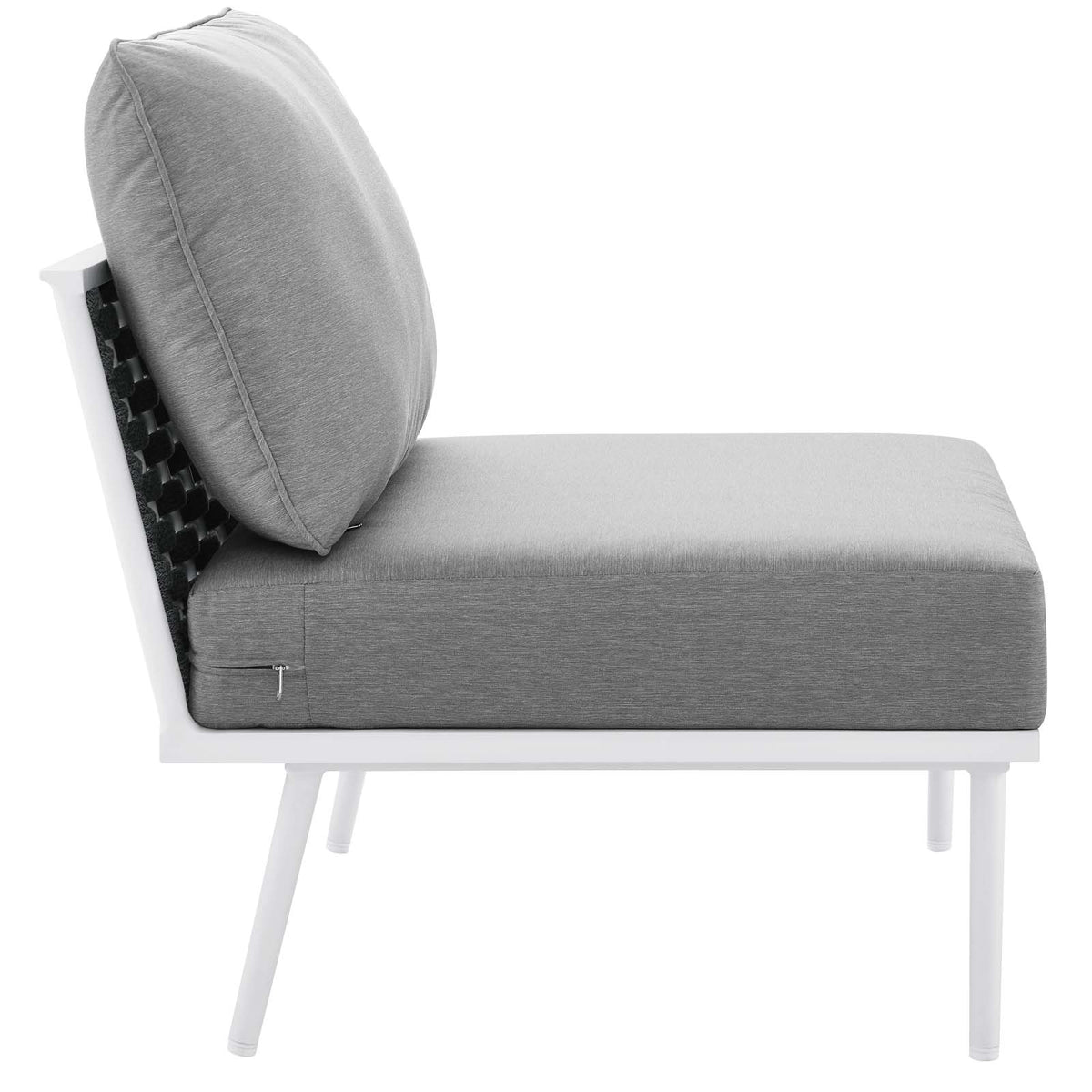 White Gray 7 Piece Aluminum Outdoor Sectional Sofa Set L137