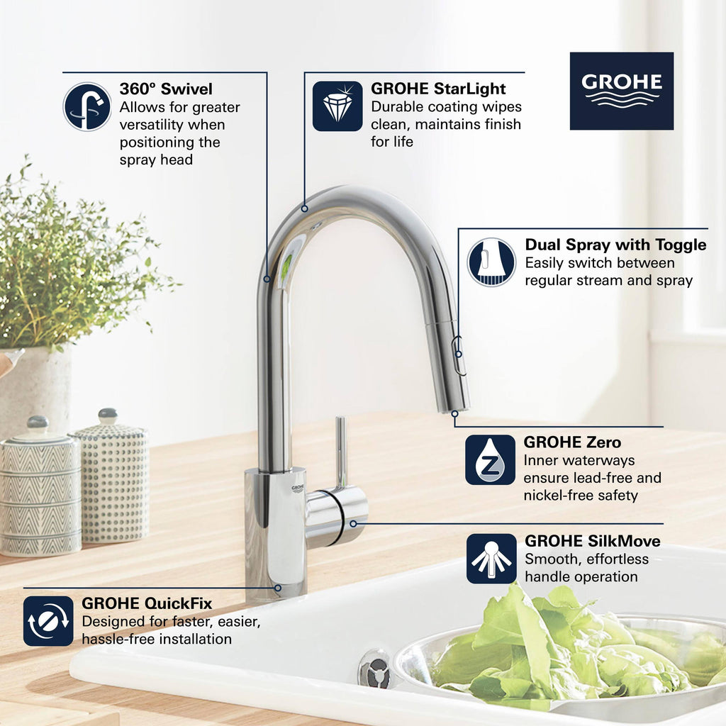 Single-Handle Kitchen Faucet in SuperSteel O17976