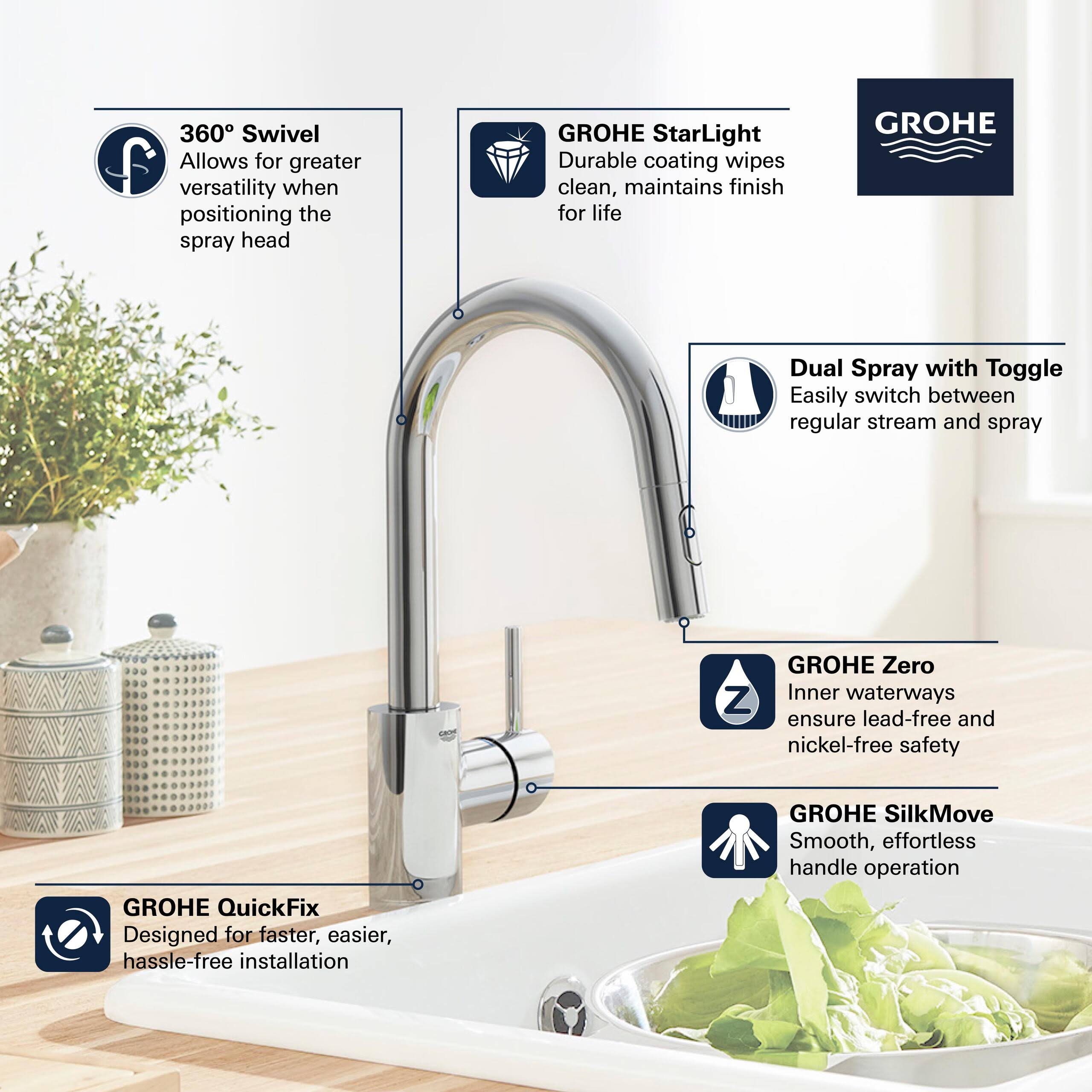 Single-Handle Kitchen Faucet in SuperSteel O17976