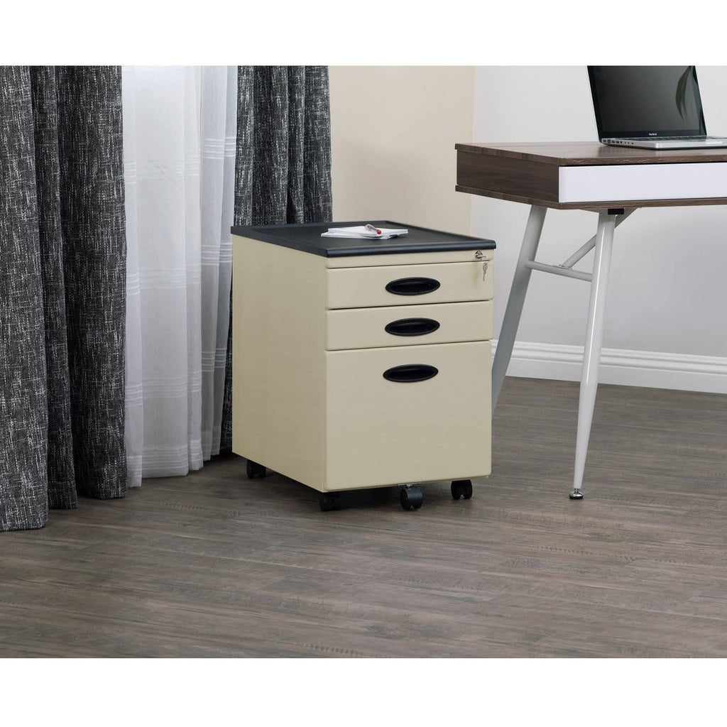 3 Lockable Drawers Mobile File Cabinet B80526