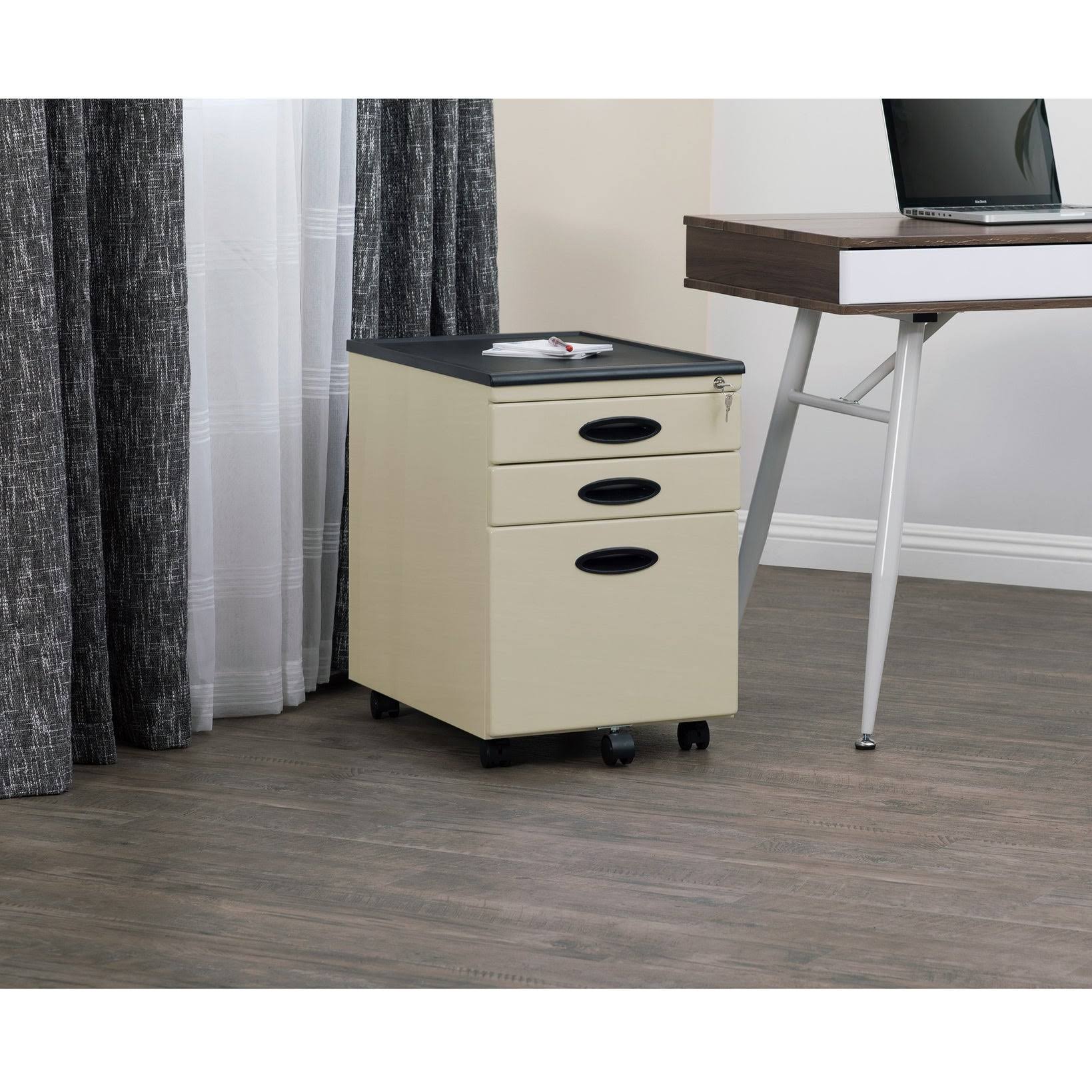 3 Lockable Drawers Mobile File Cabinet B80526