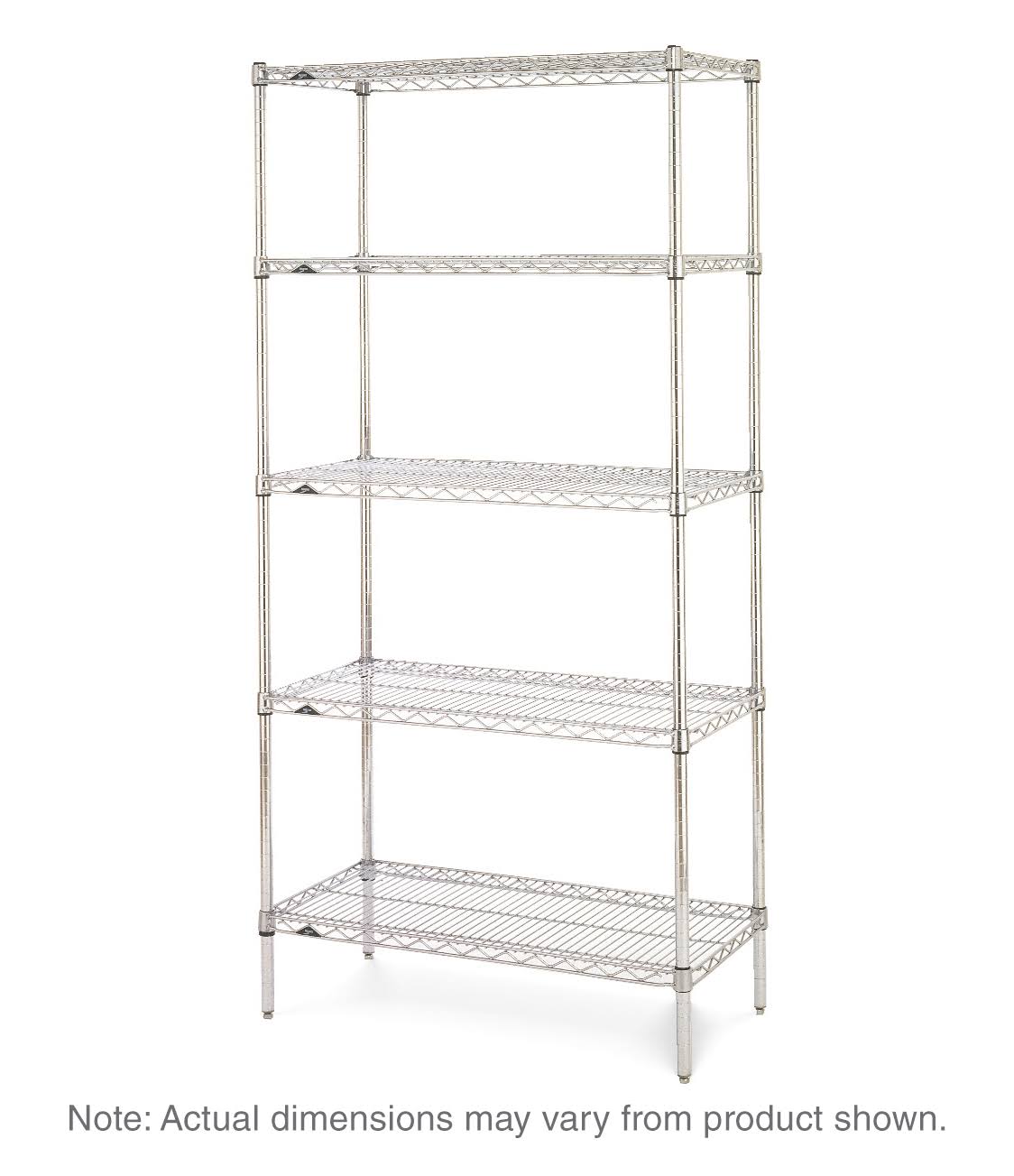 Chrome Shelving Unit, 5 Shelves Z629633