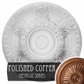 23 1/2x22OD x 2 3/4x22P Hand-Painted Polished Copper Ceiling Medallion L144