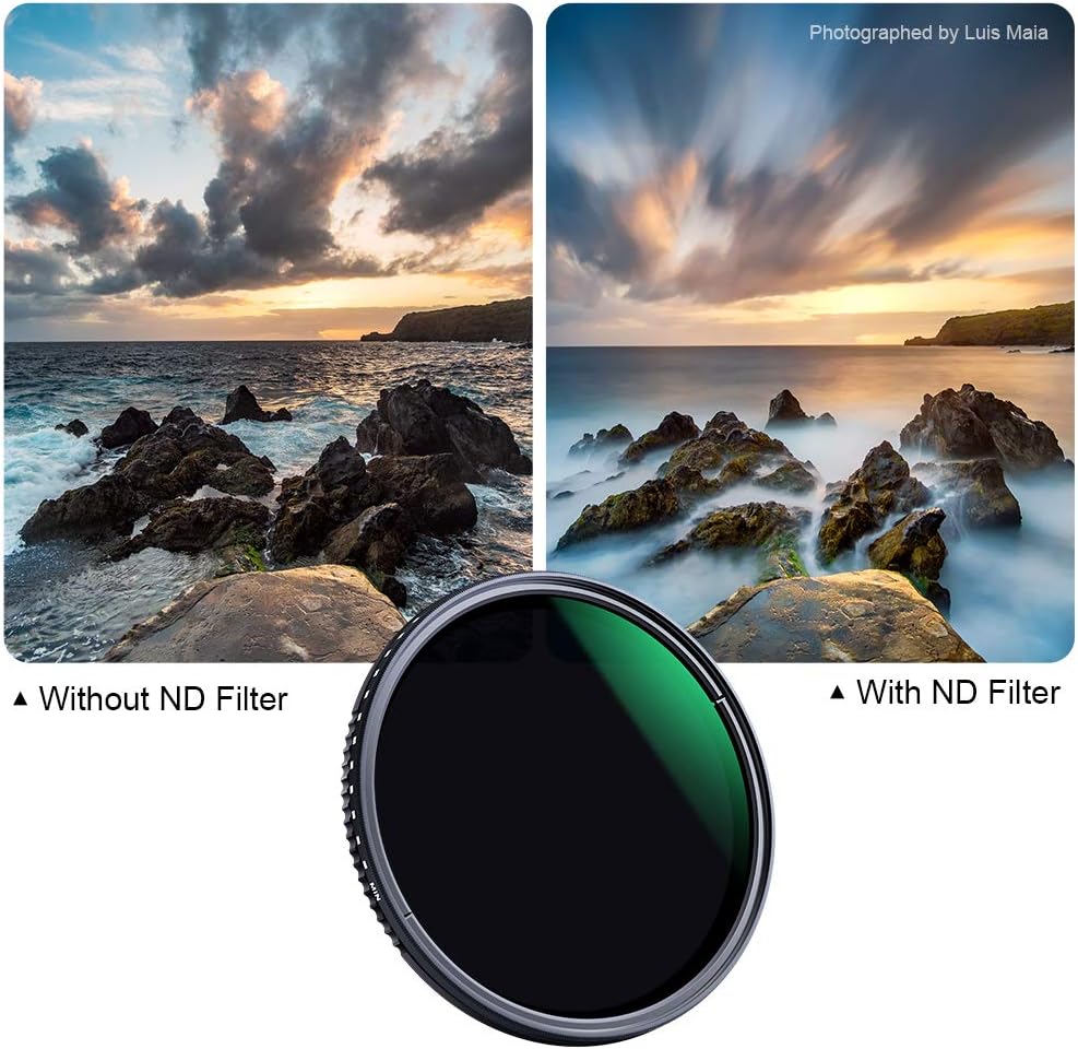 46mm Variable Neutral Density Filter ND8-ND2000 (3-11stop) Hydrophobic Adjustable ND Filter, Pack of 2 K64342