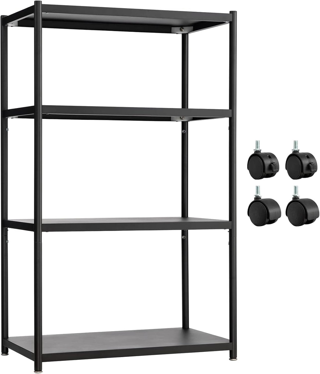 27.5 Inch 4 Tire Metal Wire Storage Shelf Black Utility Rack A56693