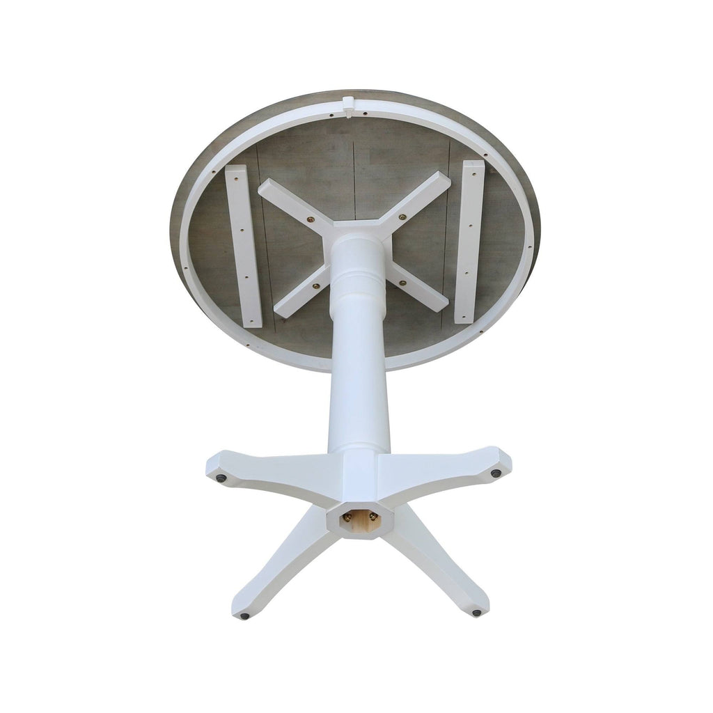 White/Heather Gray Round Top Pedestal Table J58949