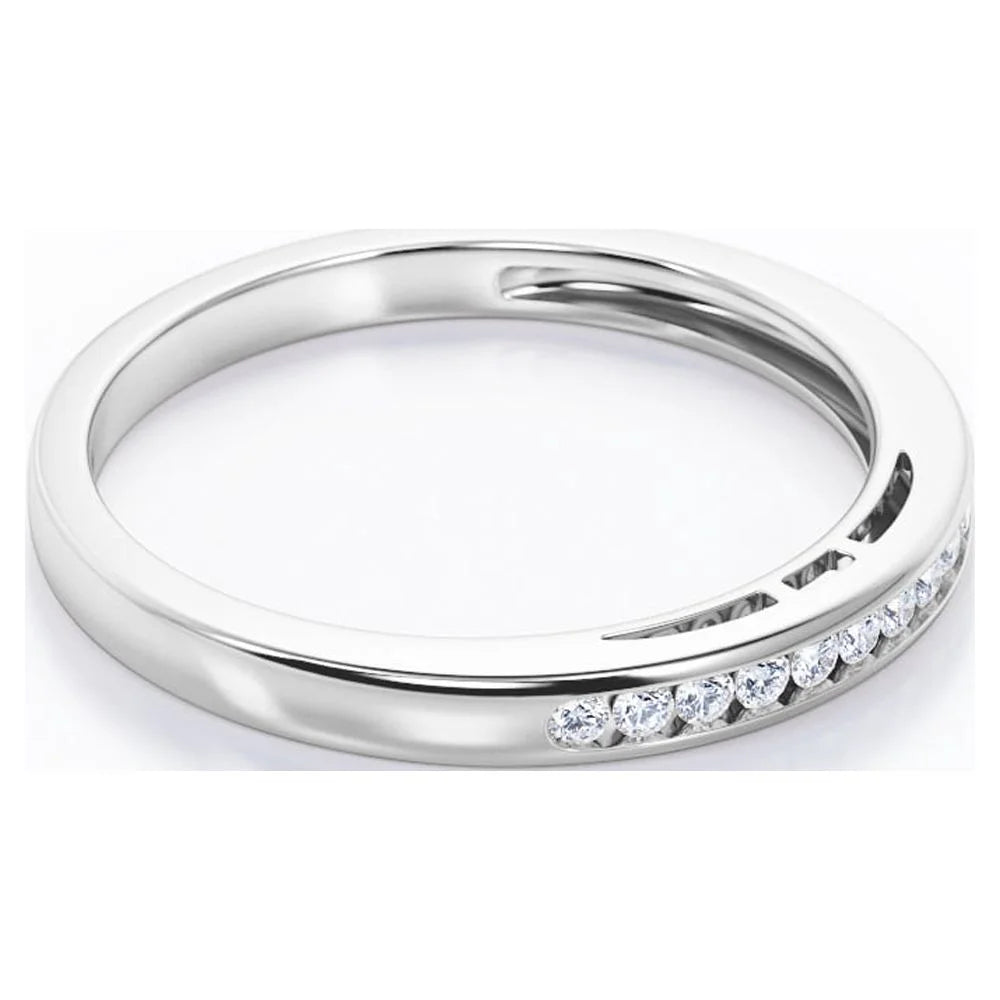 18K White Gold Plated Moissanite Wedding Band V359084
