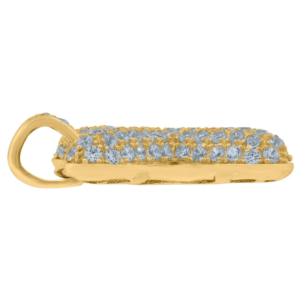 18k Yellow Gold Cubic Zirconia Letter X Charm Pendant Necklace K440
