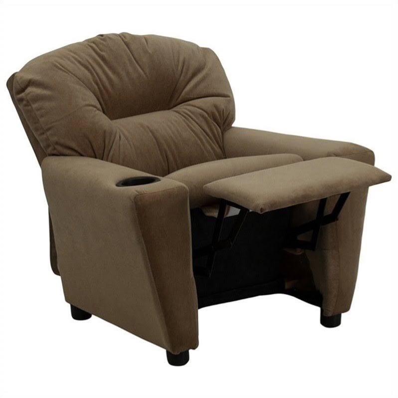 Brown Kids Recliner with Cup Holder F6061