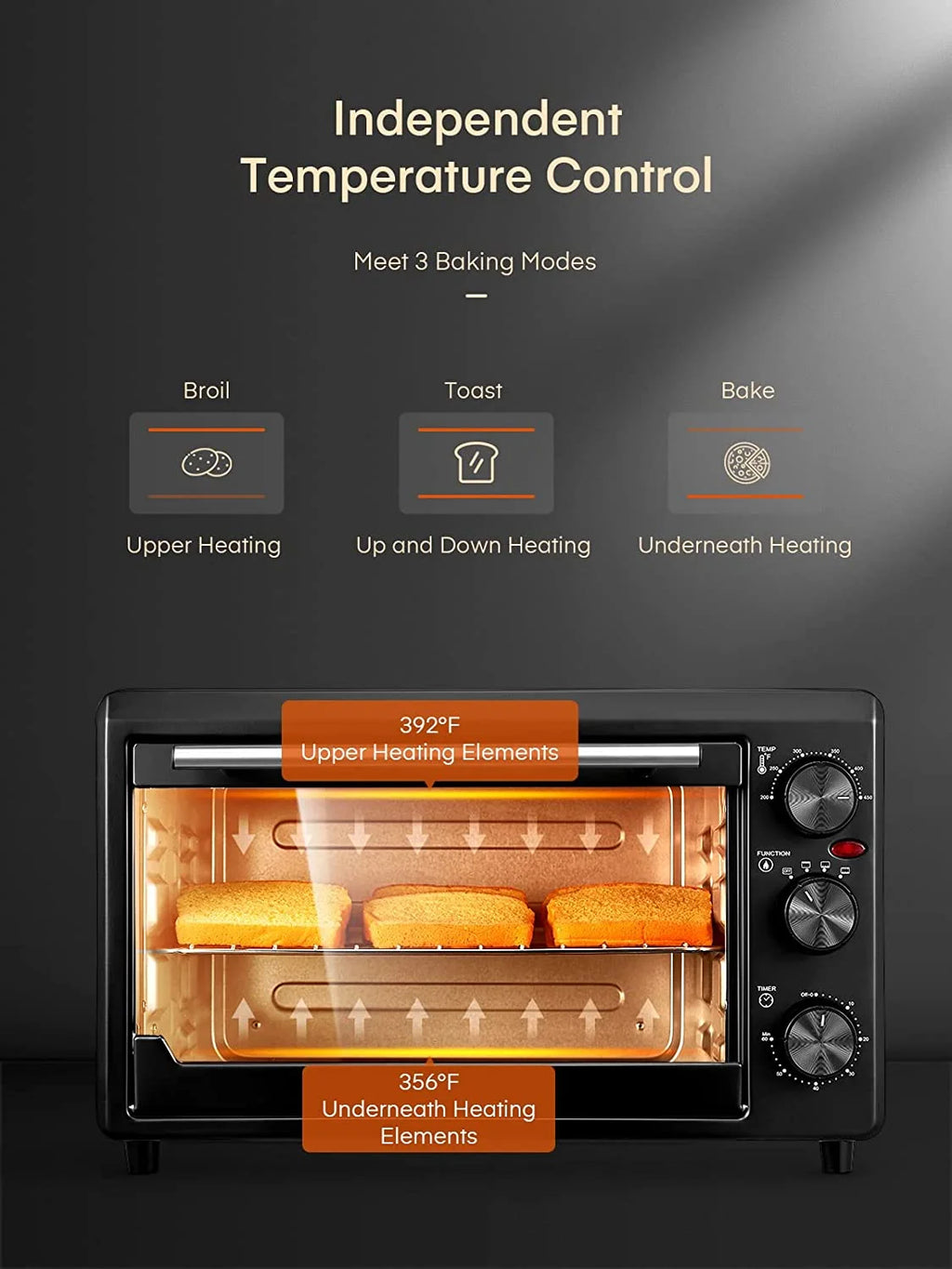 6-Slice Stainless Steel Toaster Oven with Timer, 1500 Watt E277158