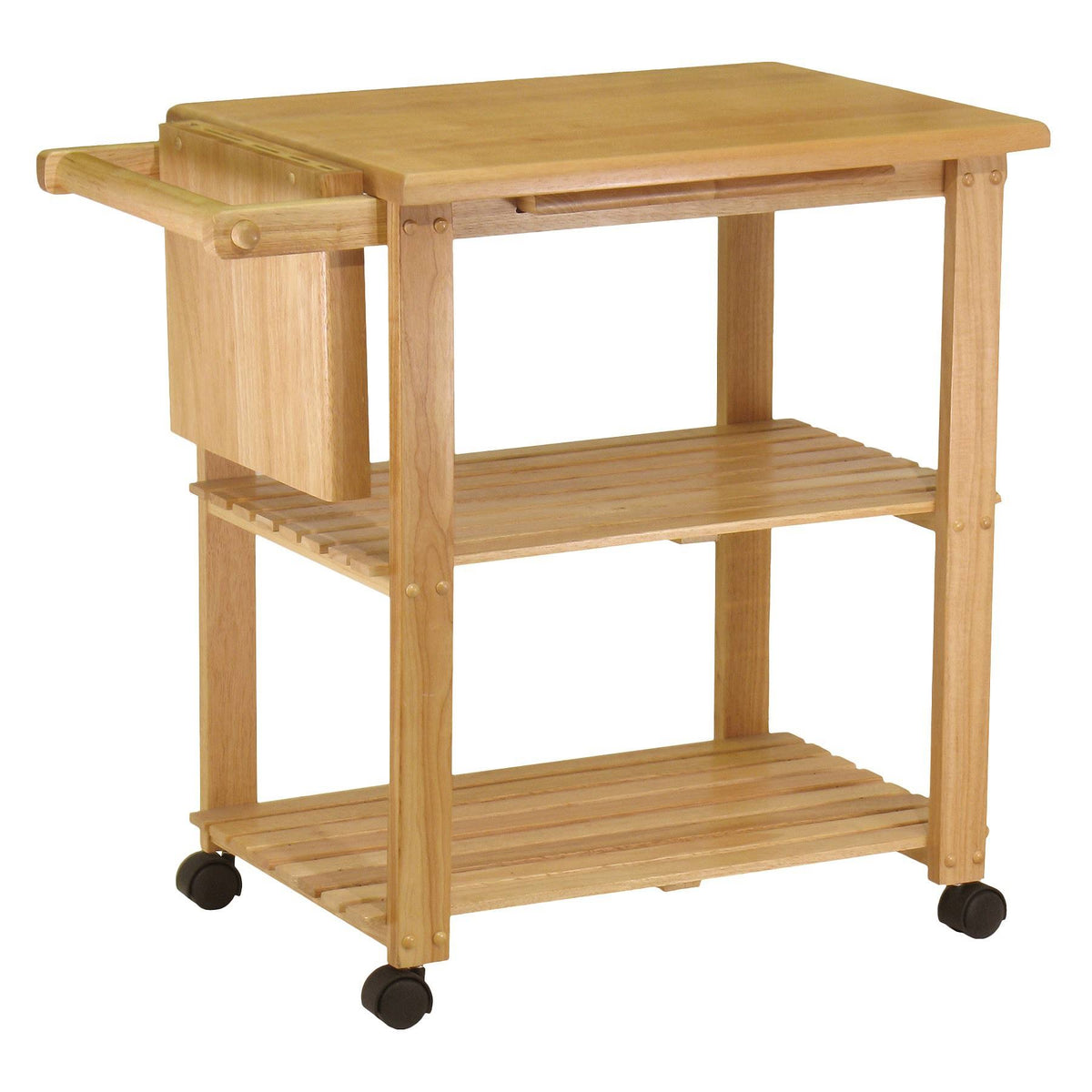 Natural Wood Kitchen Cart with Cutting Board A1192