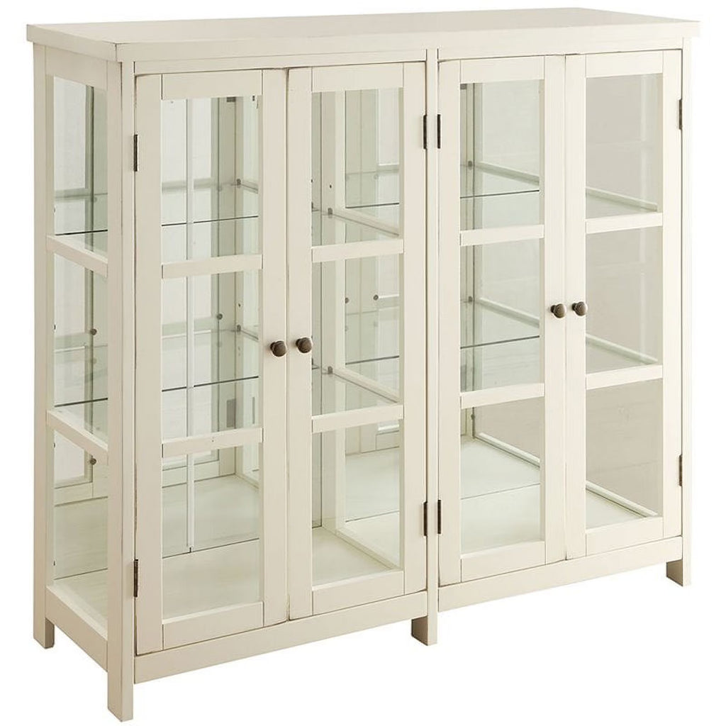 White 4 Door Glass Curio Cabinet E5770