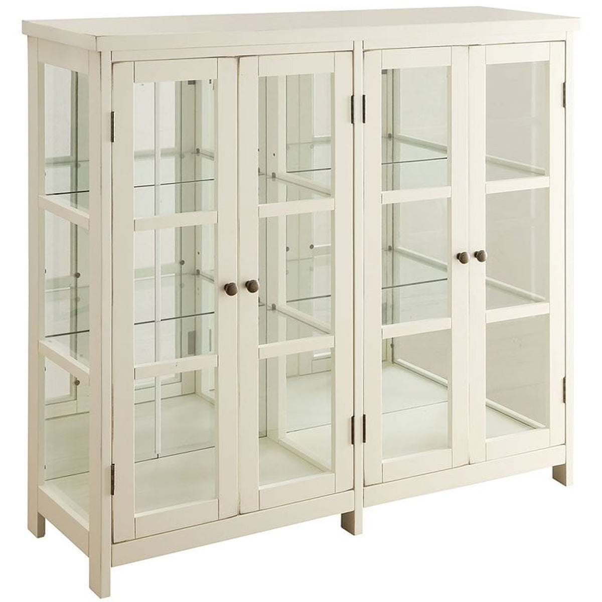 White 4 Door Glass Curio Cabinet E5770