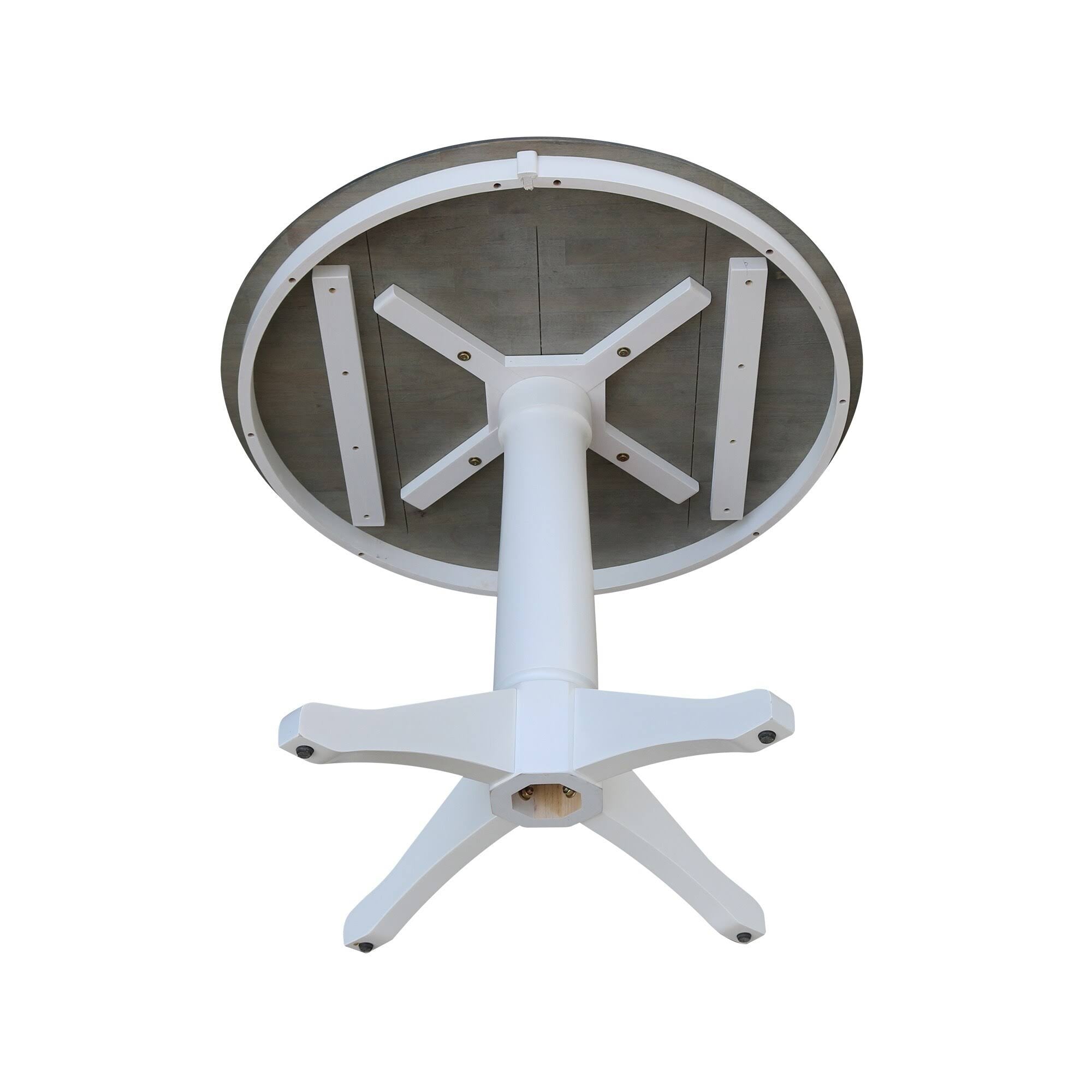 White/Heather Gray Round Top Pedestal Table J58949