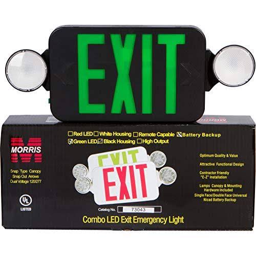 Micro Combo LED Exit Emergency Light Black Housing F361
