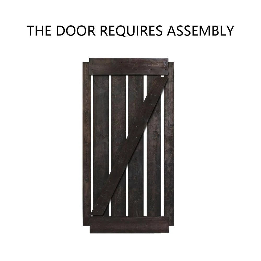 Paneled Wood Barn Door with Installation Hardware Kit - 36 x 84 Q81098