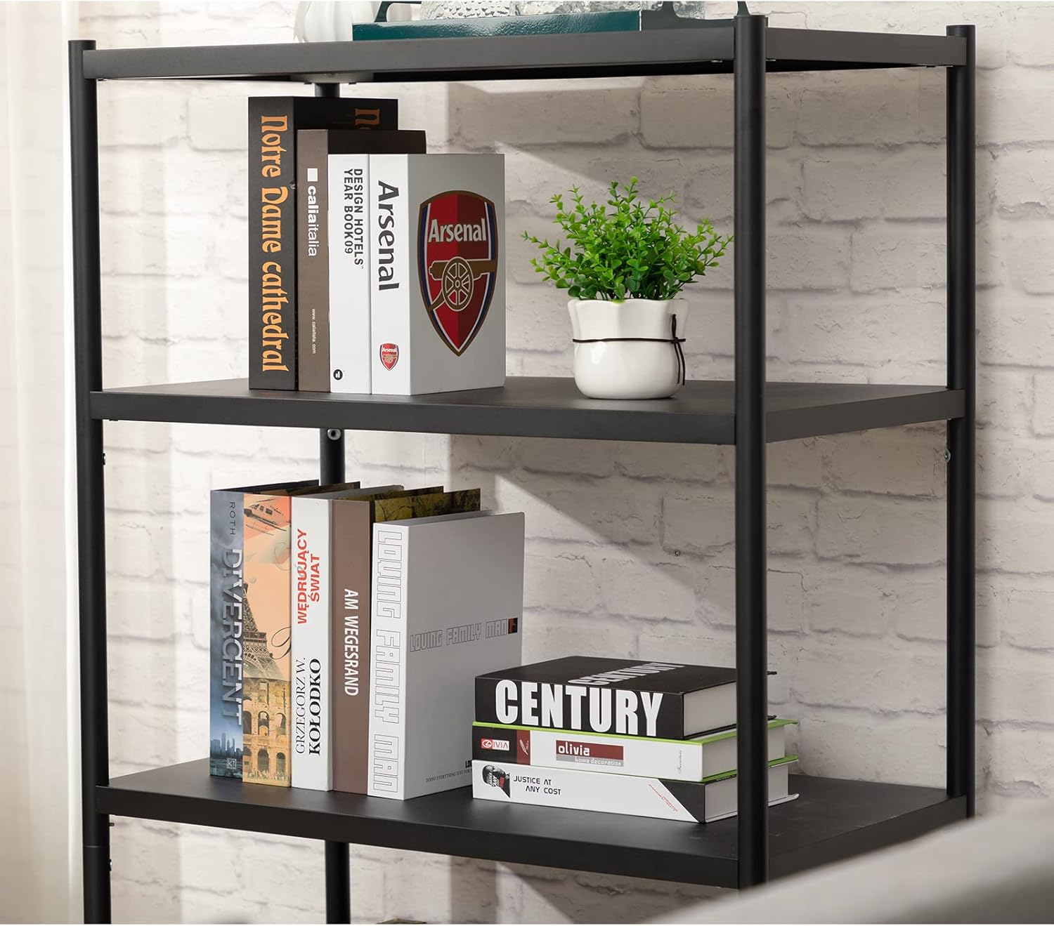 27.5 Inch 4 Tire Metal Wire Storage Shelf Black Utility Rack A56693