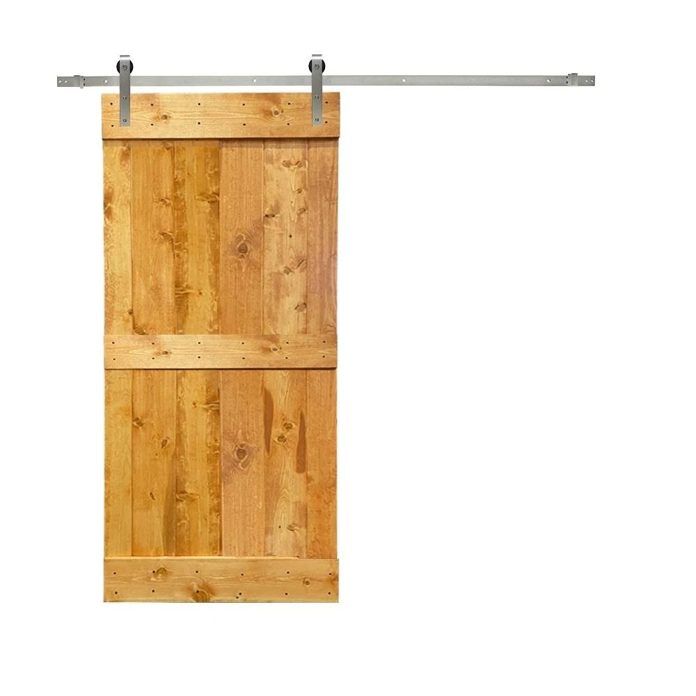Stained Wooden Sliding Barn Door with Hardware Kit U356