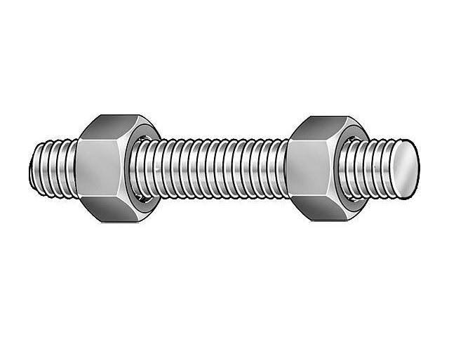 Threaded Stud, 1 1/4-8x9 1/2, pk4 A614635