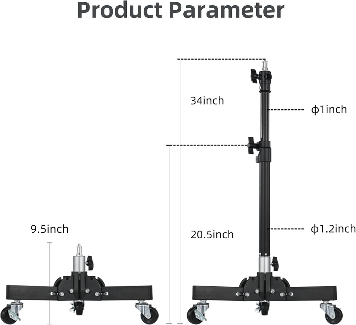 2 Pack Heavy Duty Aluminum Alloy Photography Light Stands Kit H5863