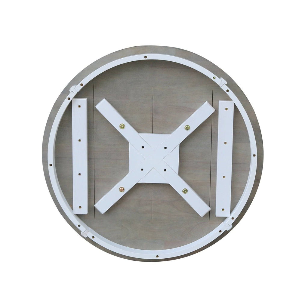 White/Heather Gray Round Top Pedestal Table J58949