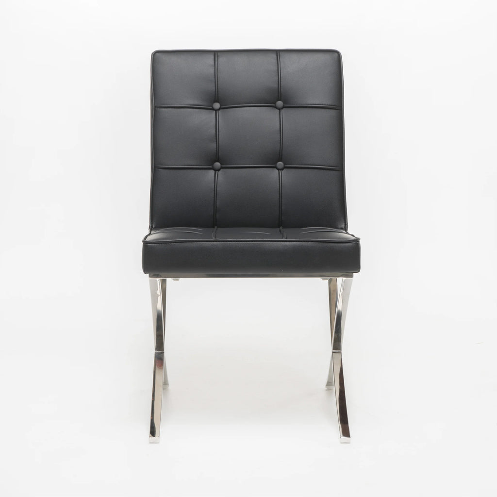 Black Bonded Leather Dining Chairs, Set of 2 O4527