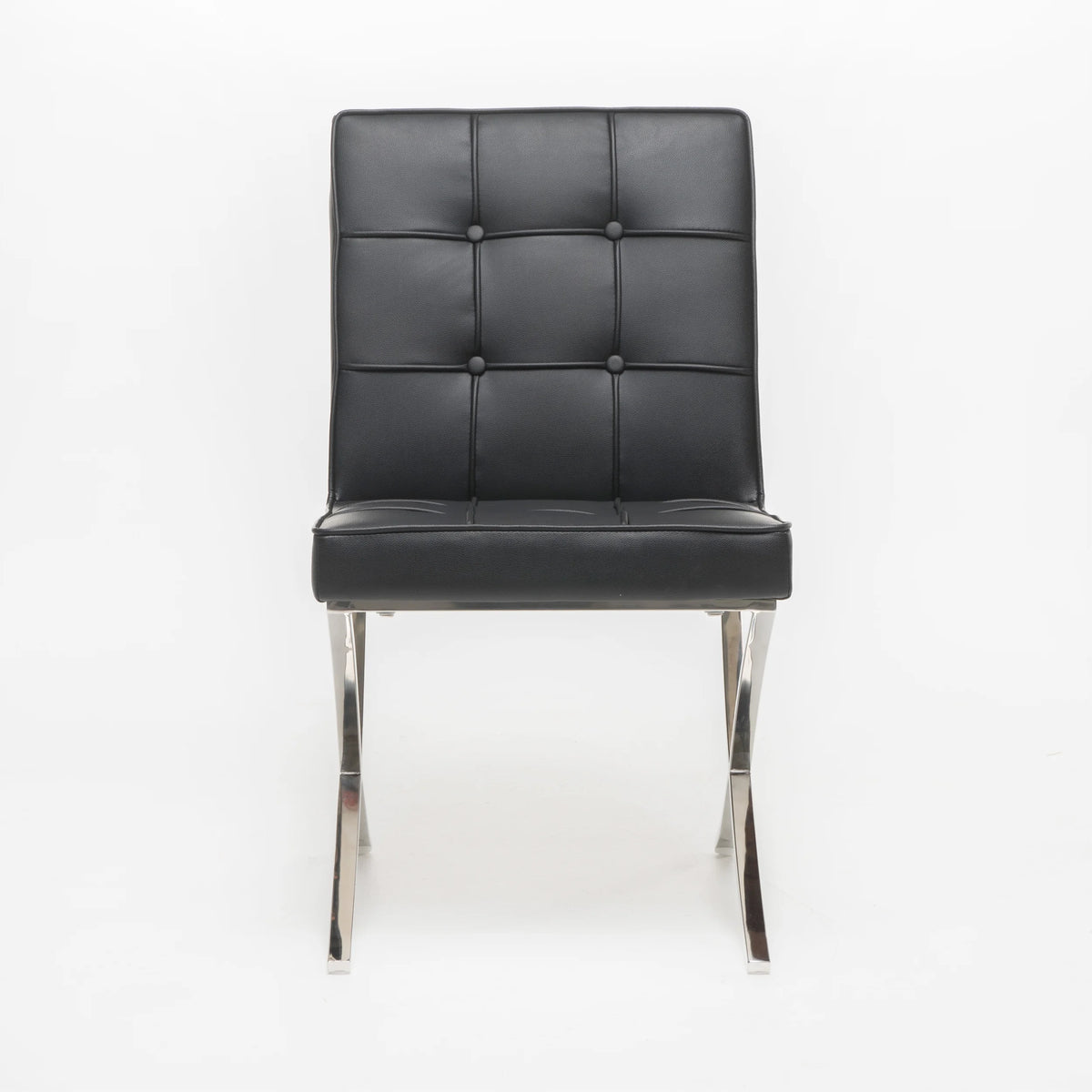 Black Bonded Leather Dining Chairs, Set of 2 O4527