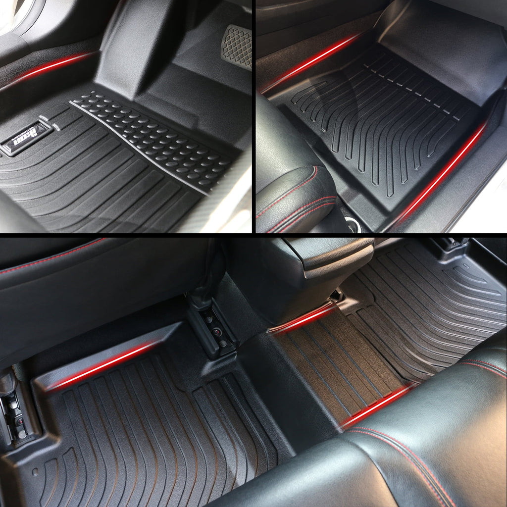 Black TPE 4PC Floor Mats for 2022-2023 Tesla Model X 6 Seats H4357