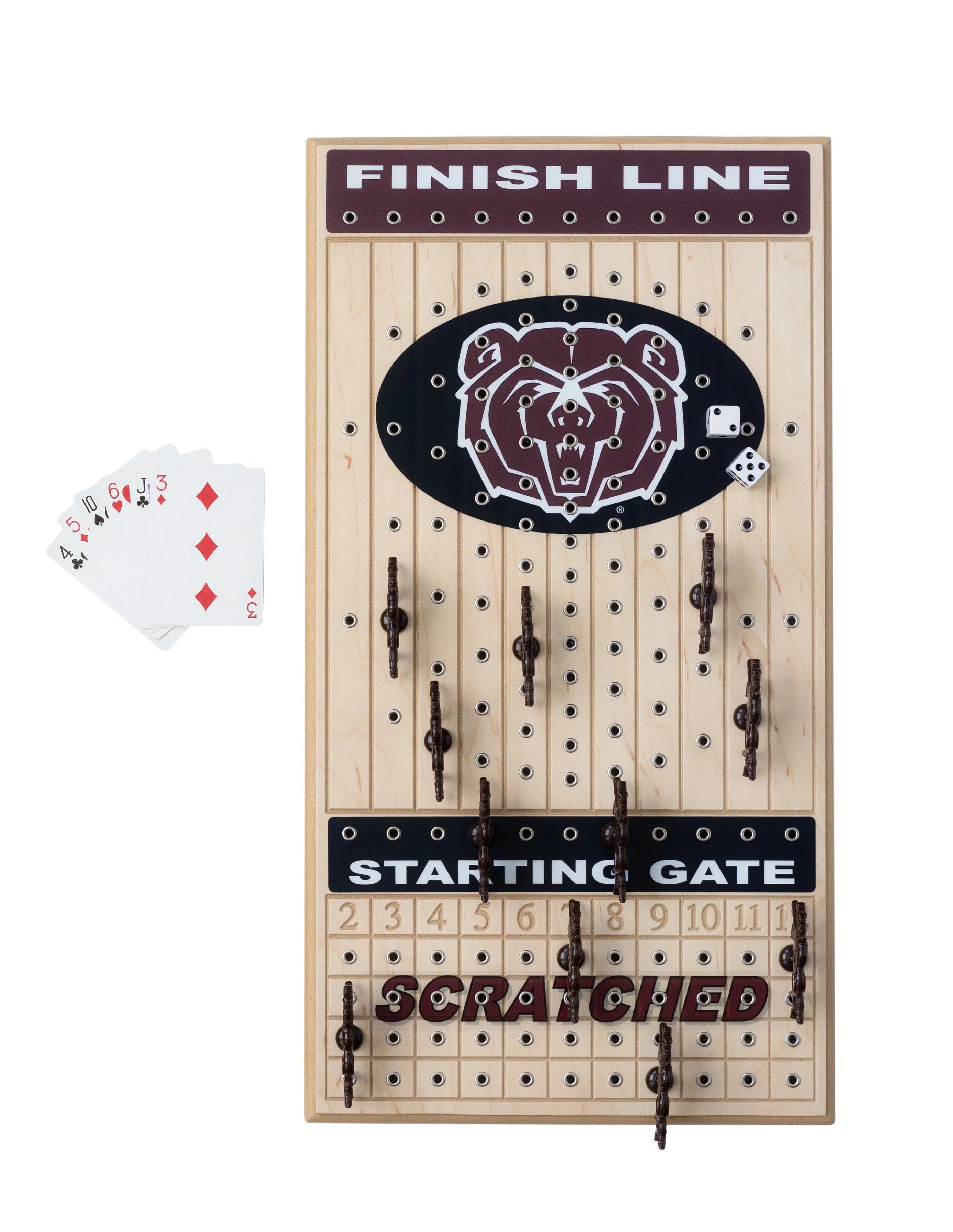 Handcrafted Maple Horseracing Party Board Game Y648