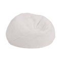 Small White Furry Kids Bean Bag Chair J718