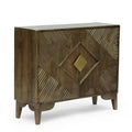 Light Gray 2 Door Mango Wood Cabinet Q76383