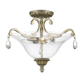 Antique Silver 3 Light Semi Flush Mount R2042
