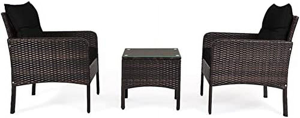 3 Piece Outdoor Rattan Sectional Sofa Set with Seat Cushions C808