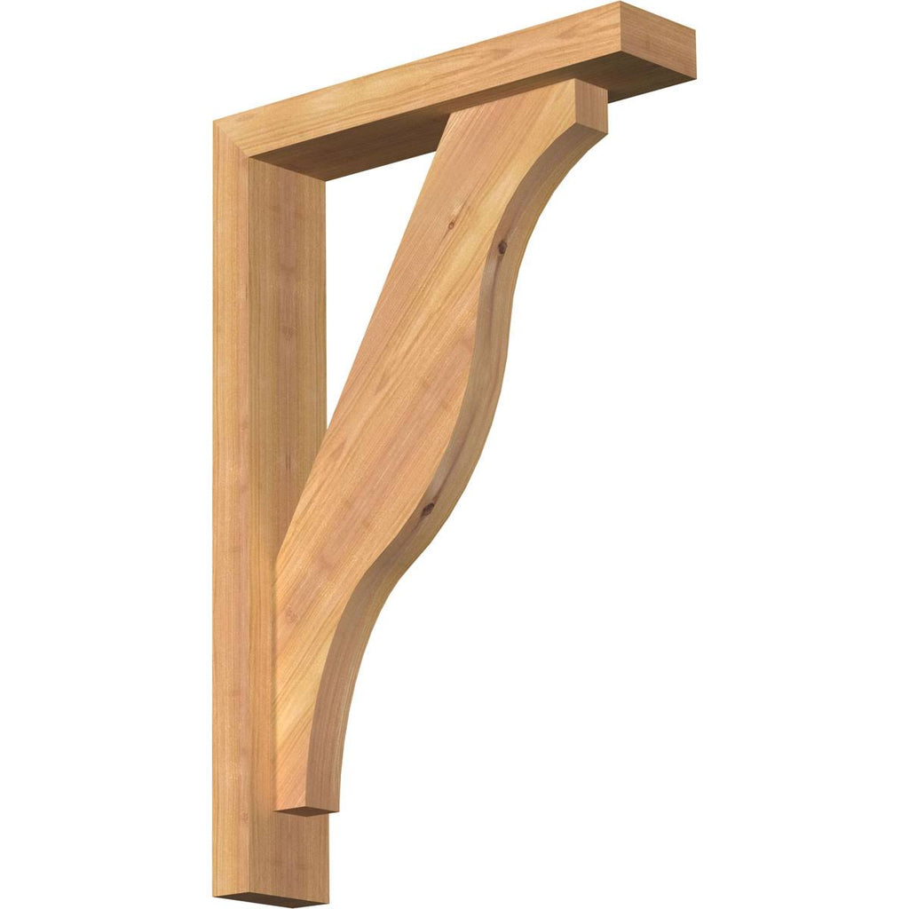 3 1/2x22W x 16x22D x 24x22H Smooth Bracket with Offset Brace, Western Red Cedar M985056