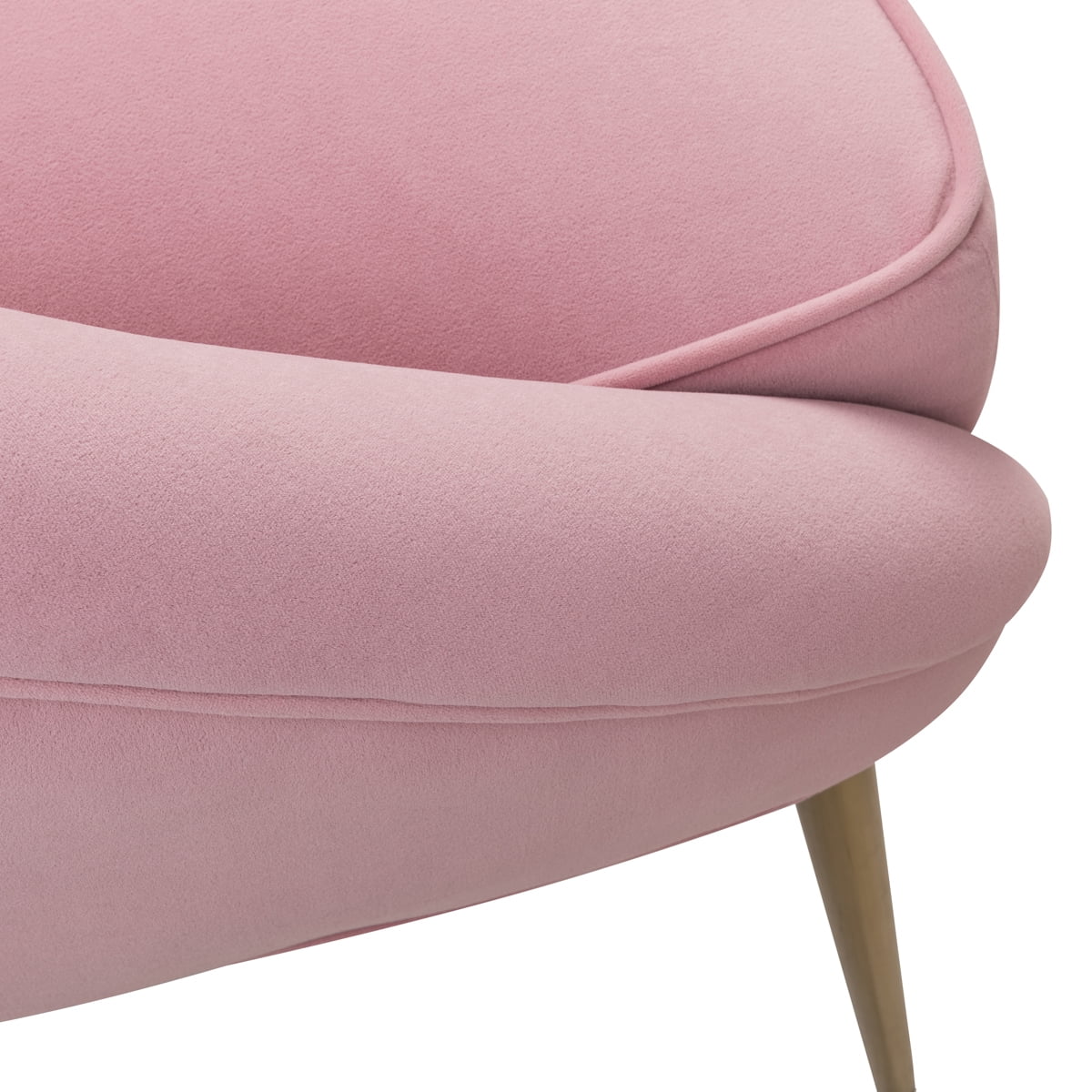 Pink Velvet Barrel Chair with Golden Legs D777834