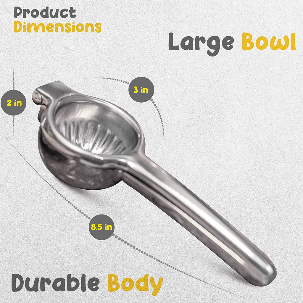 Stainless Steel Manual Lemon Squeezer with Handle and Large Bowl K71563