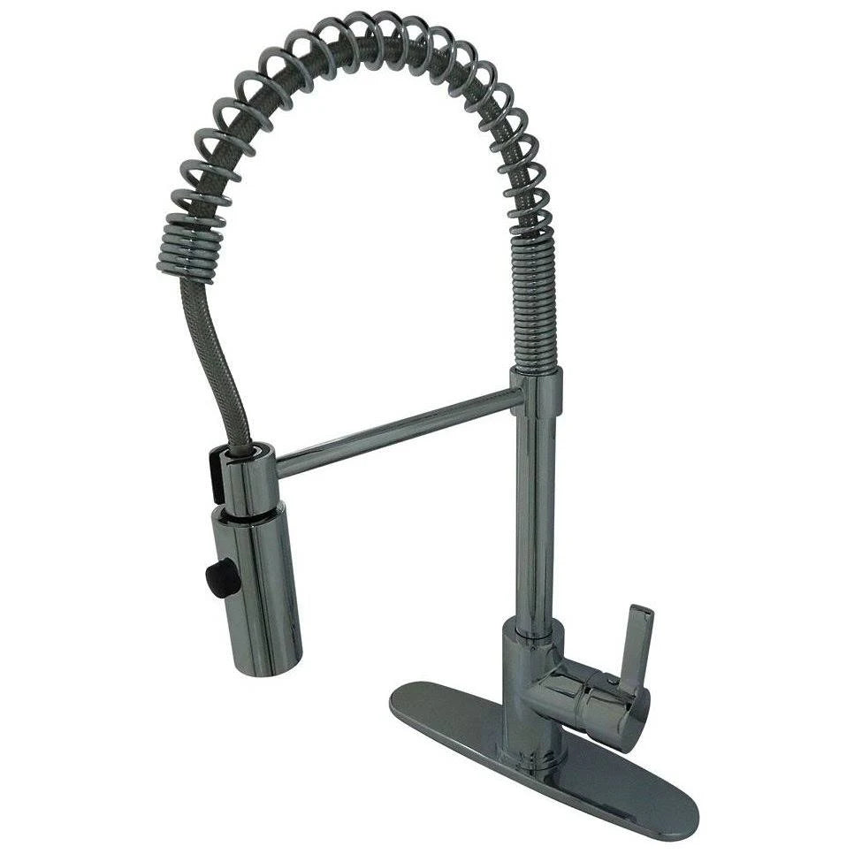 Polished Chrome Kitchen Faucet with Pull-Down Sprayer F5850