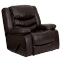 Plush Brown LeatherSoft Lever Rocker Recliner with Padded Arms I182945