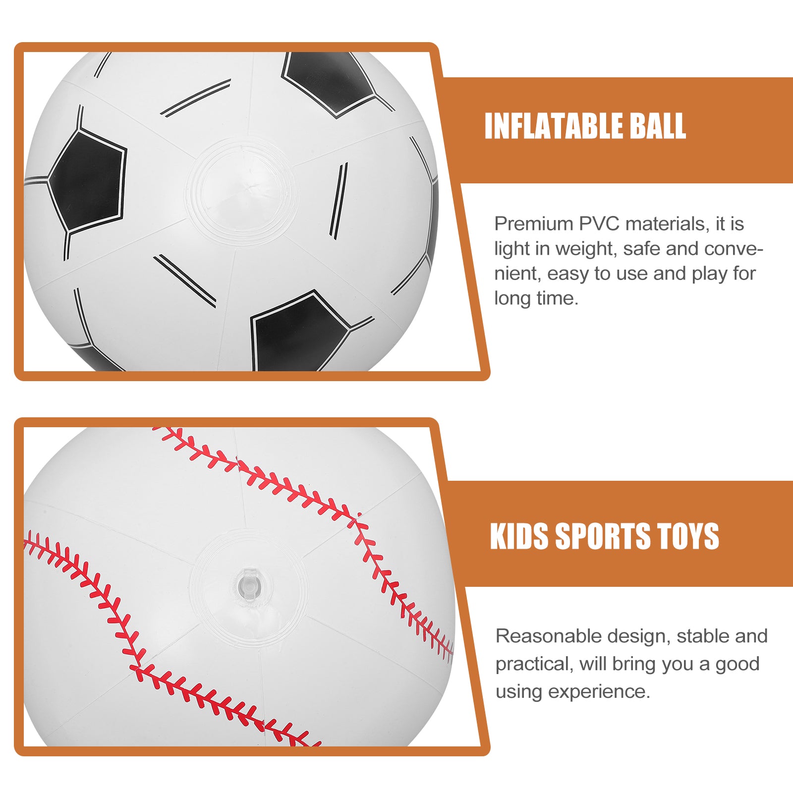 Inflatable Beach Ball Swimming Pool Balls Outdoor Playset Pvc Child E545036