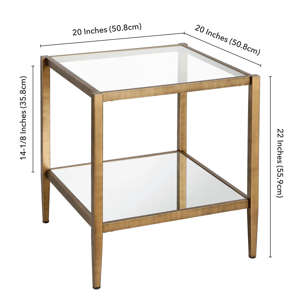 Brass Metal/Glass Side Table Y53014