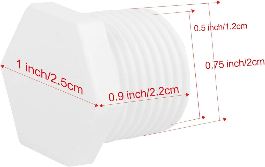 25 Pcs 1/2 Inch White Plastic Water Heater Drain Plug L85609