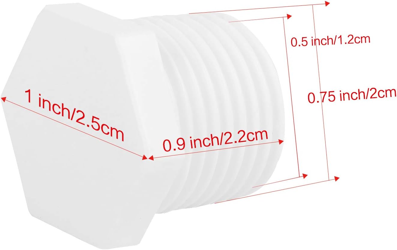 25 Pcs 1/2 Inch White Plastic Water Heater Drain Plug L85609
