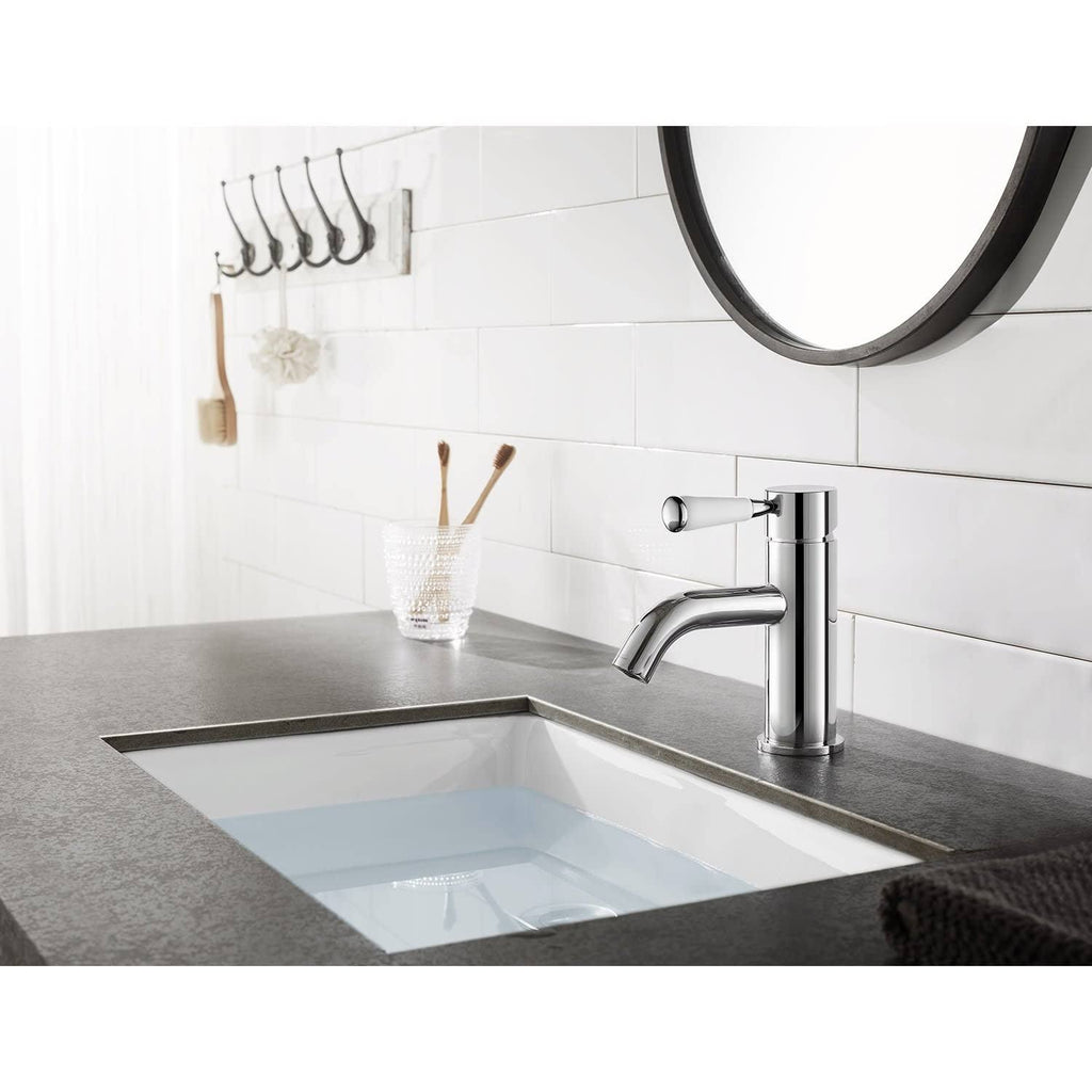 Matte Black Single Hole Bathroom Faucet with Drain Assembly F884565