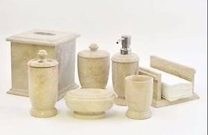 Sahara Beige Marble 7-Piece Bathroom Accessory Set T2080