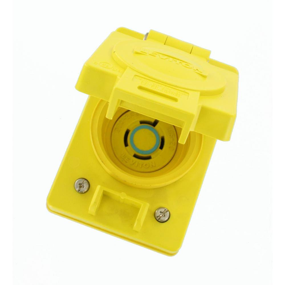 20 Amp 250 Volt 3-Phase Locking Flush Mounting Receptacle H895