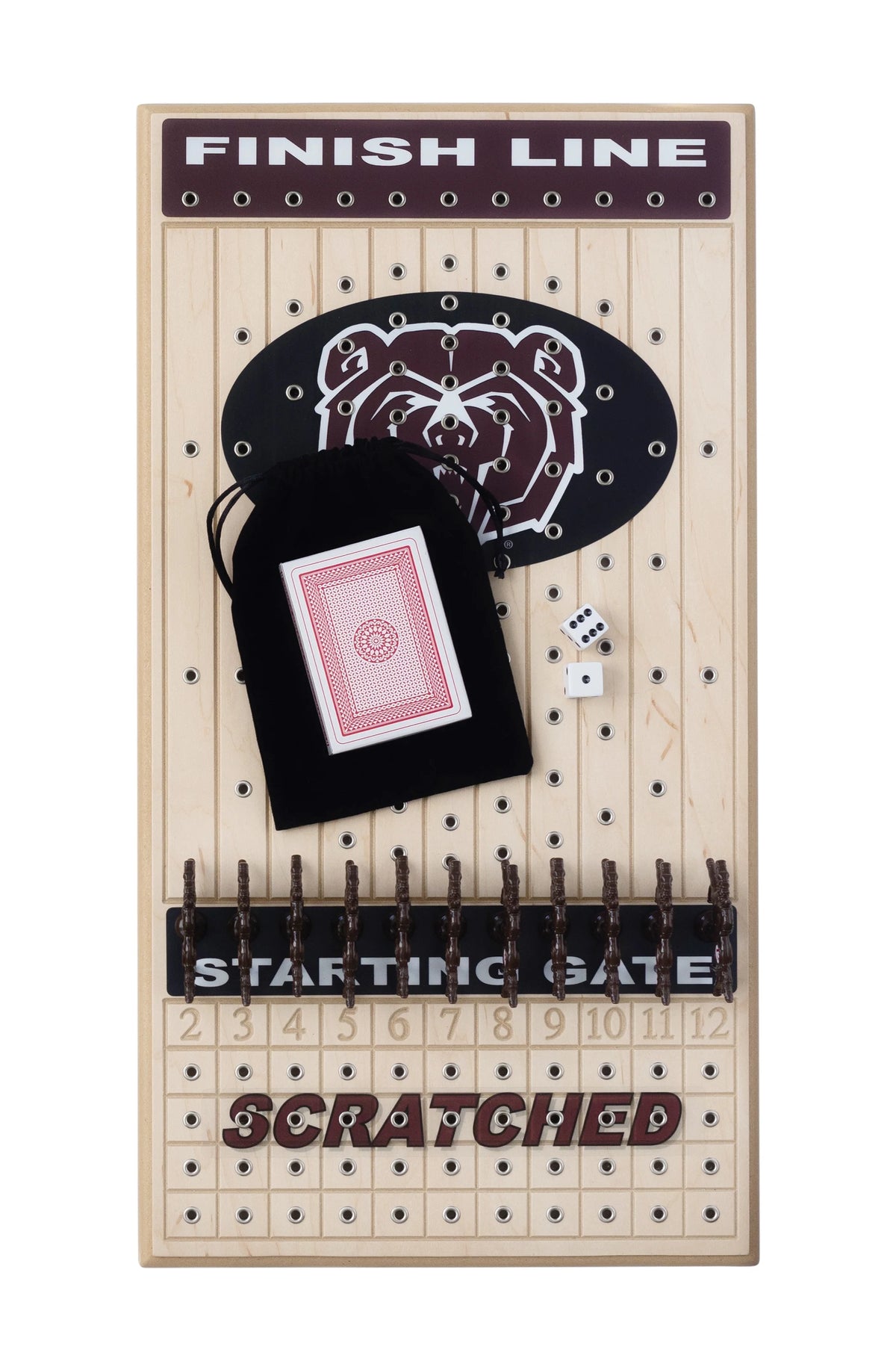 Handcrafted Maple Horseracing Party Board Game Y648