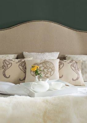 Hemp Queen Headboard Brass Nail Head V36428