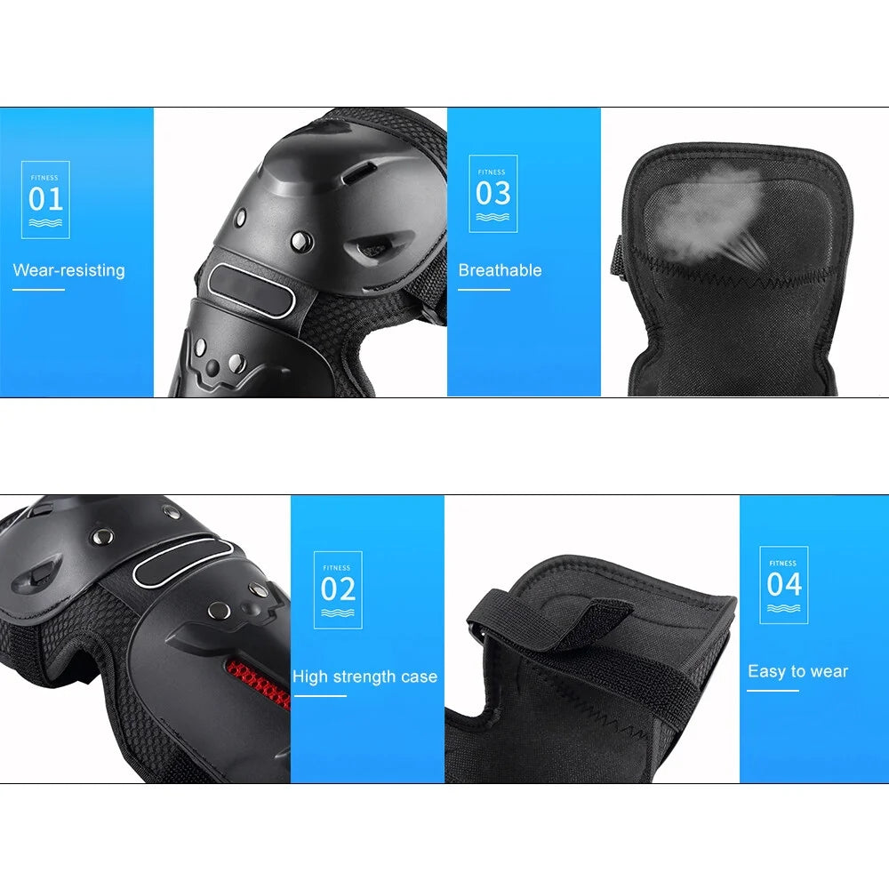 4PCs Cycling Knee Brace and Elbow Guards Protective Pads V9261