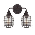 Two Light Bath Bar with Clear Seedy Glass L126443
