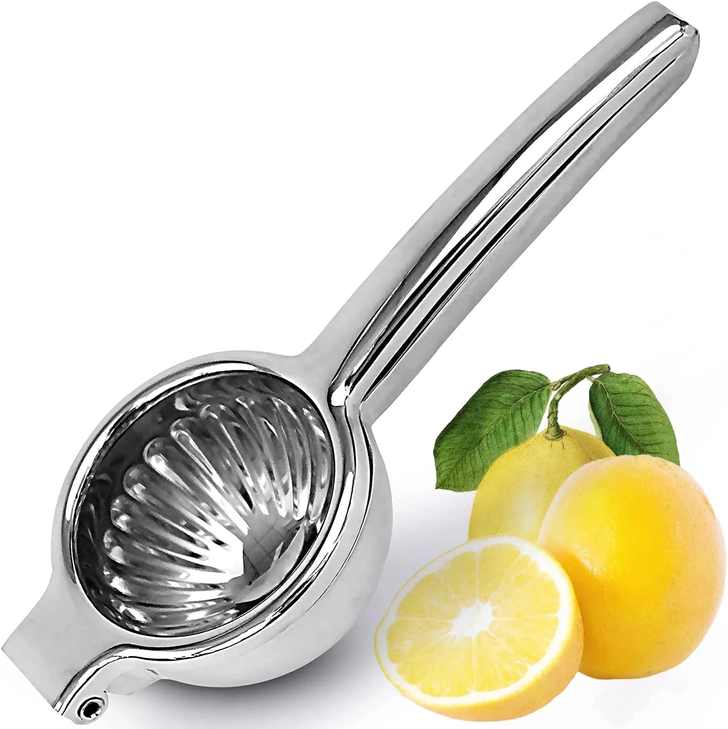 Stainless Steel Manual Lemon Squeezer with Handle and Large Bowl K71563